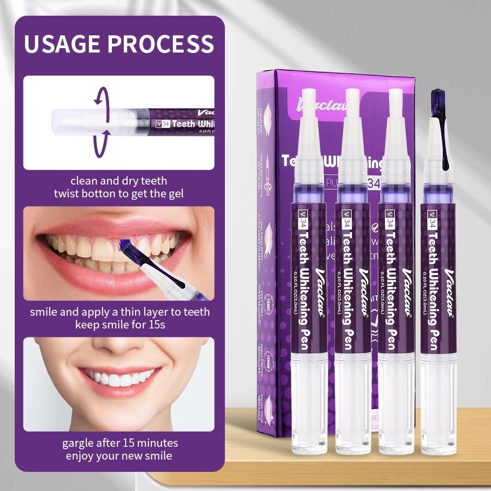 Vaclav V34 Lila Zahnaufhellung – Teeth Whitening Pens Bewertung und Preis